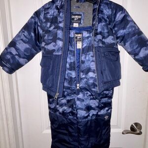 OshKosh B'gosh Navy Camo Puffer Jacket & snow bib  Set